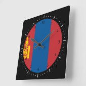 Mongol (Mongolian) flag Wall Clock Vierkante Klok (Hoek)