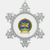 Mongol (Mongoolse) embleem Tin Sneeuwvlok Ornament (Voorkant)