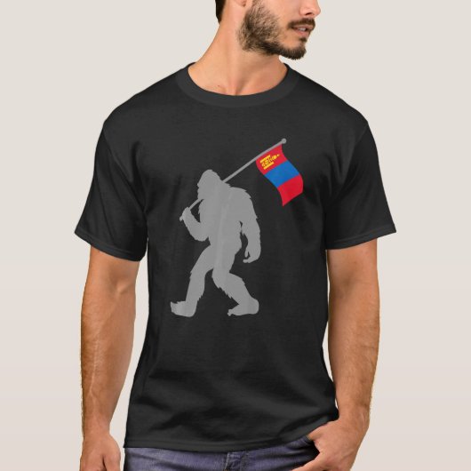 Mongol Or Mongolian Flag On Mongolia Flag T-shirt (Voorkant)