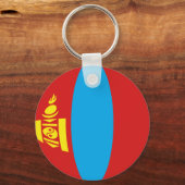 Mongolia Fisheye Flag Sleutelhanger (Voorkant)