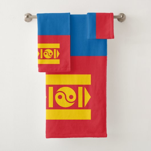 Mongolia Flag Bad Handdoek (Insitu)