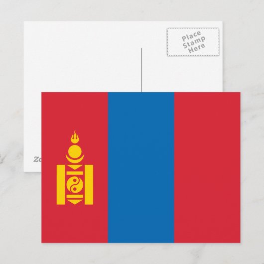 Mongolia Flag Briefkaart (Voorkant / Achterkant)