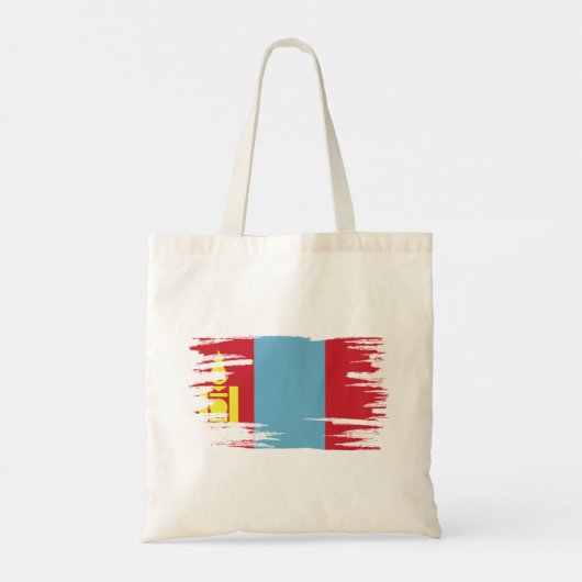 Mongolia Flag Brush Art Tote Bag (Achterkant)
