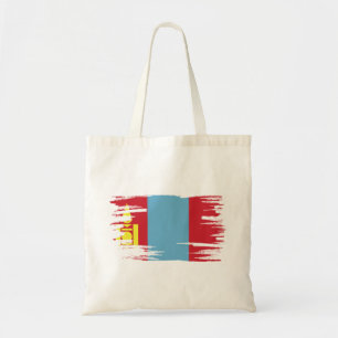 Mongolia Flag Brush Art Tote Bag