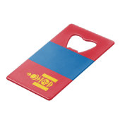Mongolia Flag Creditkaart Flessenopener (Voorkant Gekanteld)