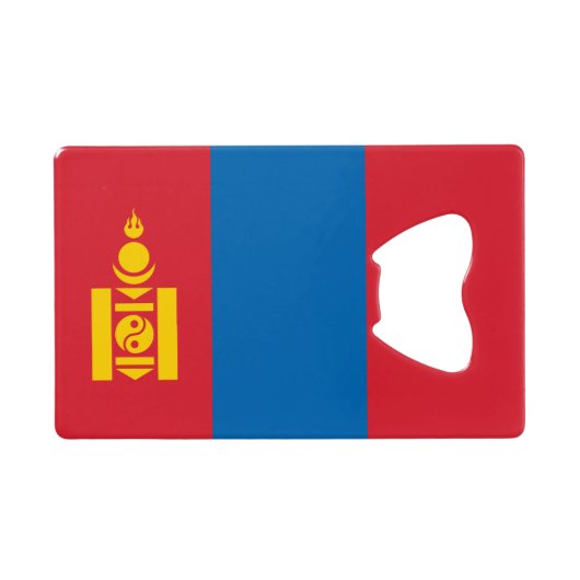 Mongolia Flag Creditkaart Flessenopener (Achterkant Horizontaal)