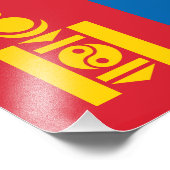 Mongolia Flag Foto Afdruk (Hoek)