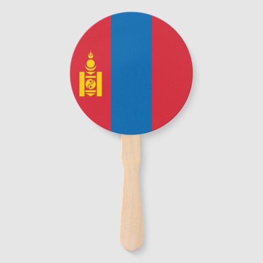 Mongolia Flag Handwaaier (Achterkant)