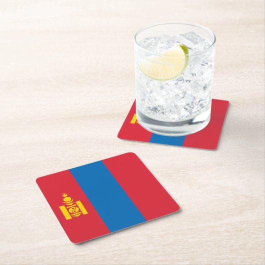 Mongolia Flag Kartonnen Onderzetters (Insitu)