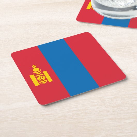 Mongolia Flag Kartonnen Onderzetters (Schuin)