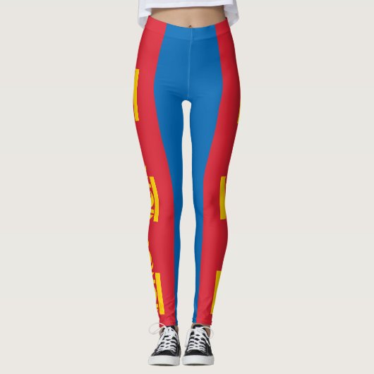Mongolia Flag Leggings (Voorkant)