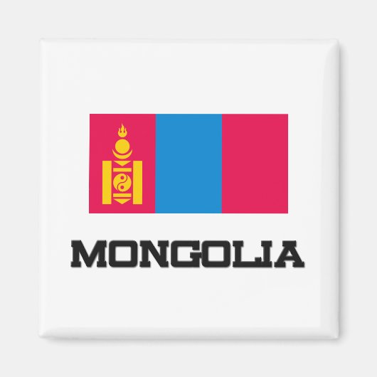 Mongolia Flag Magneet (Voorkant)