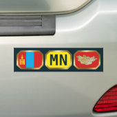 Mongolia Flag Map Code Bumper Sticker (Op auto)