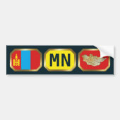 Mongolia Flag Map Code Bumper Sticker (Voorkant)