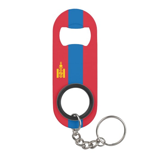 Mongolia Flag Mini Flessenopener (Achterkant)