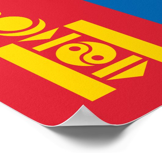 Mongolia Flag Poster (Hoek)