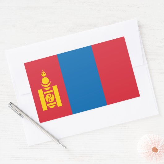Mongolia Flag Rechthoekige Sticker (Envelop)