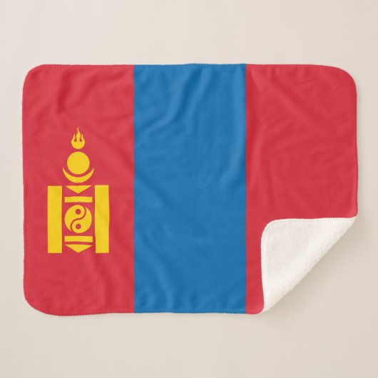 Mongolia Flag Sherpa Deken (Voorkant (horizontaal))