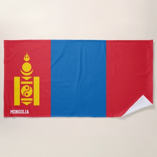 Mongolia Flag Splendid Patriotic Strandlaken (Voorkant)