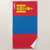 Mongolia Flag Splendid Patriotic Strandlaken (Voorkant)