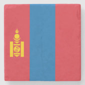 Mongolia Flag Stenen Onderzetter (Voorkant)