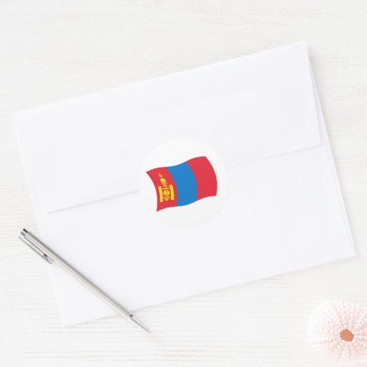 Mongolia Flag Sticker (Envelop)