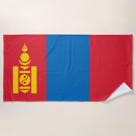 Mongolia Flag Strandlaken (Voorkant)