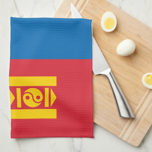 Mongolia Flag Theedoek (Quarter Fold)