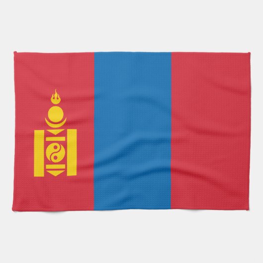 Mongolia Flag Theedoek (Horizontaal)