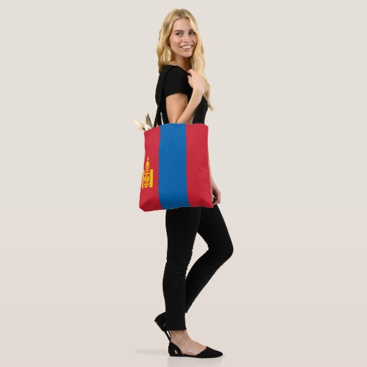 Mongolia Flag Tote Bag (Op model)