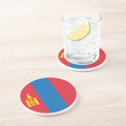 Mongolia Flag Zandsteen Onderzetter (Zijkant)