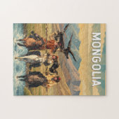 Mongolia Illustratie Reis Kunst Vintage Legpuzzel (Horizontaal)