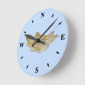 Mongolia Map Clock Ronde Klok (Hoek)