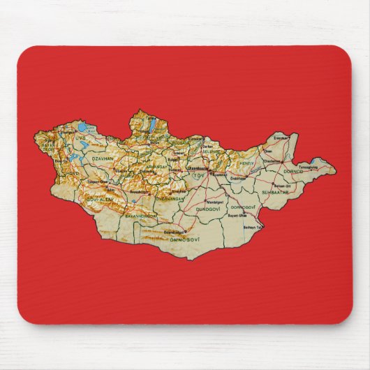 Mongolia Map Mousepad Muismat (Voorkant)