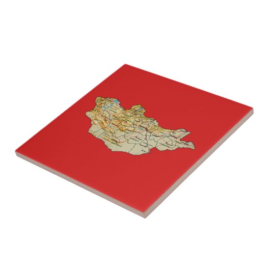 Mongolia Map Tile Tegeltje (Zijkant)