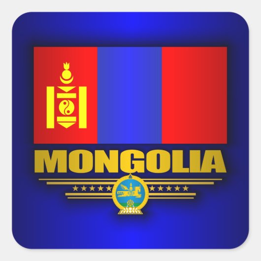 Mongolia Pride Vierkante Sticker (Voorkant)