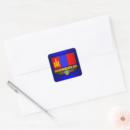 Mongolia Pride Vierkante Sticker (Envelop)