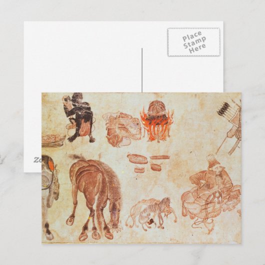 Mongoliaans nomadiaal kamp, 15e eeuw briefkaart (Voorkant / Achterkant)