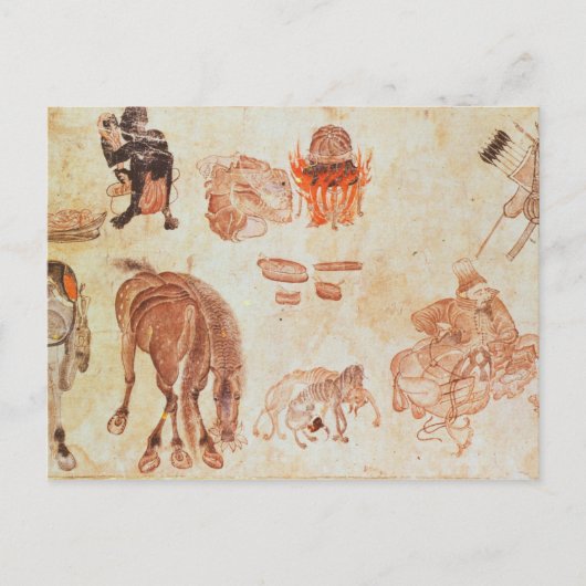 Mongoliaans nomadiaal kamp, 15e eeuw briefkaart (Voorkant)