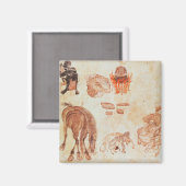 Mongoliaans nomadiaal kamp, 15e eeuw magneet (Voorkant / Achterkant)