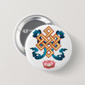 Mongoliaans symbool voor religie eindeloze knot vo ronde button 5,7 cm (Voorkant /achterkant)