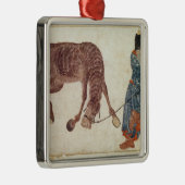 Mongoliaanse nomade die zijn paard naar water bren metalen ornament (Rechts)