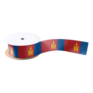 Mongoliaanse vlag en Mongolië reizen, vakantie/sp Satijnen Lint