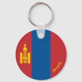 Mongoliaanse vlag en Mongolië vakantie, patriotten Sleutelhanger (Voorkant)