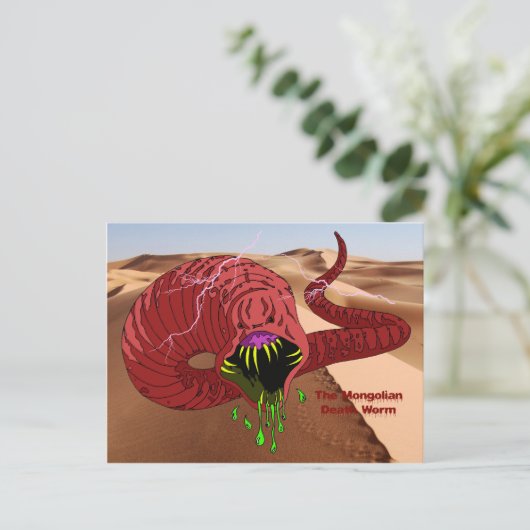 Mongolian Death Worm Briefkaart (Staand voorkant)