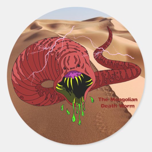 Mongolian Death Worm Sticker (Voorkant)