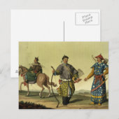 Mongolian Eight Flags soldaten uit Ching's milita Briefkaart (Voorkant / Achterkant)