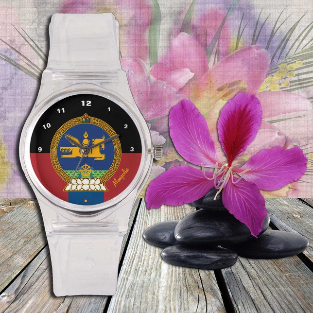 Mongolian Flag Watch, LD, Mongolië mode / sport Horloge (Creator heeft geüpload)