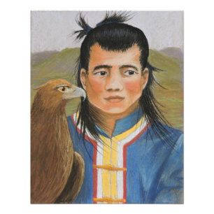 Mongolian Hunters Print Foto Afdruk