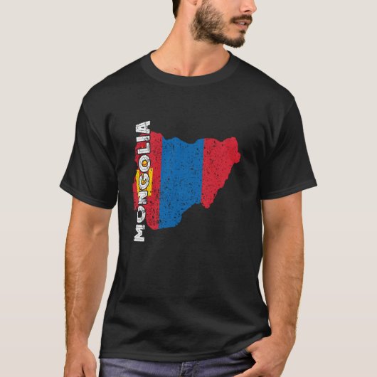 Mongolian Roots Mongolia Flag Map Mongolian Pride T-shirt (Voorkant)